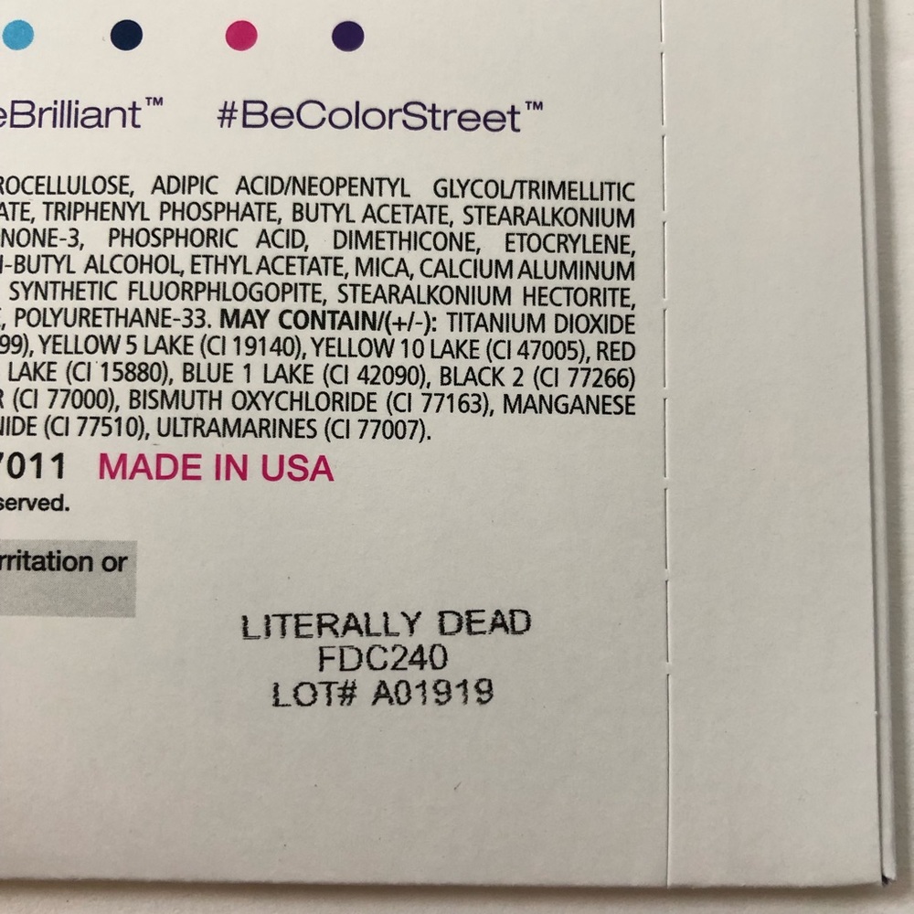 ❌SOLD❌Color Street Literally Dead Nail Strips Glow in Dark Retired Rare HTF - Picture 4 of 4